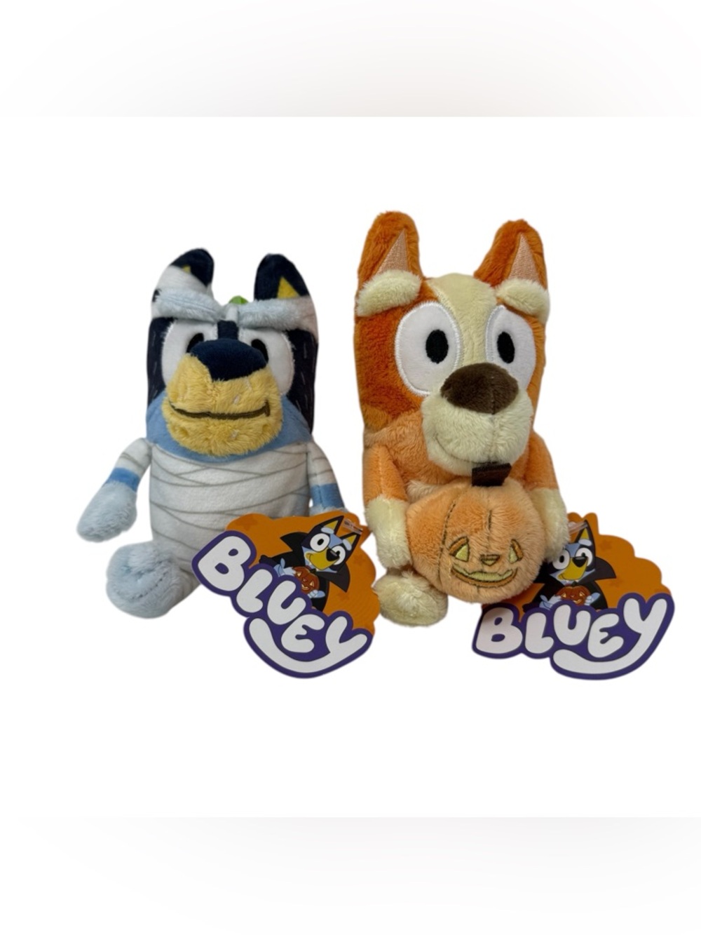 NWT Bluey Halloween Themed Bluey & Bingo Dog Backpack Clips Keychains Set of 2